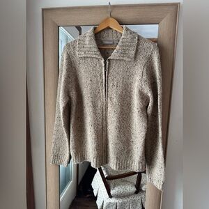 Croft and Barrow Neutral Collared Knit Large Cottage core Granola Girl